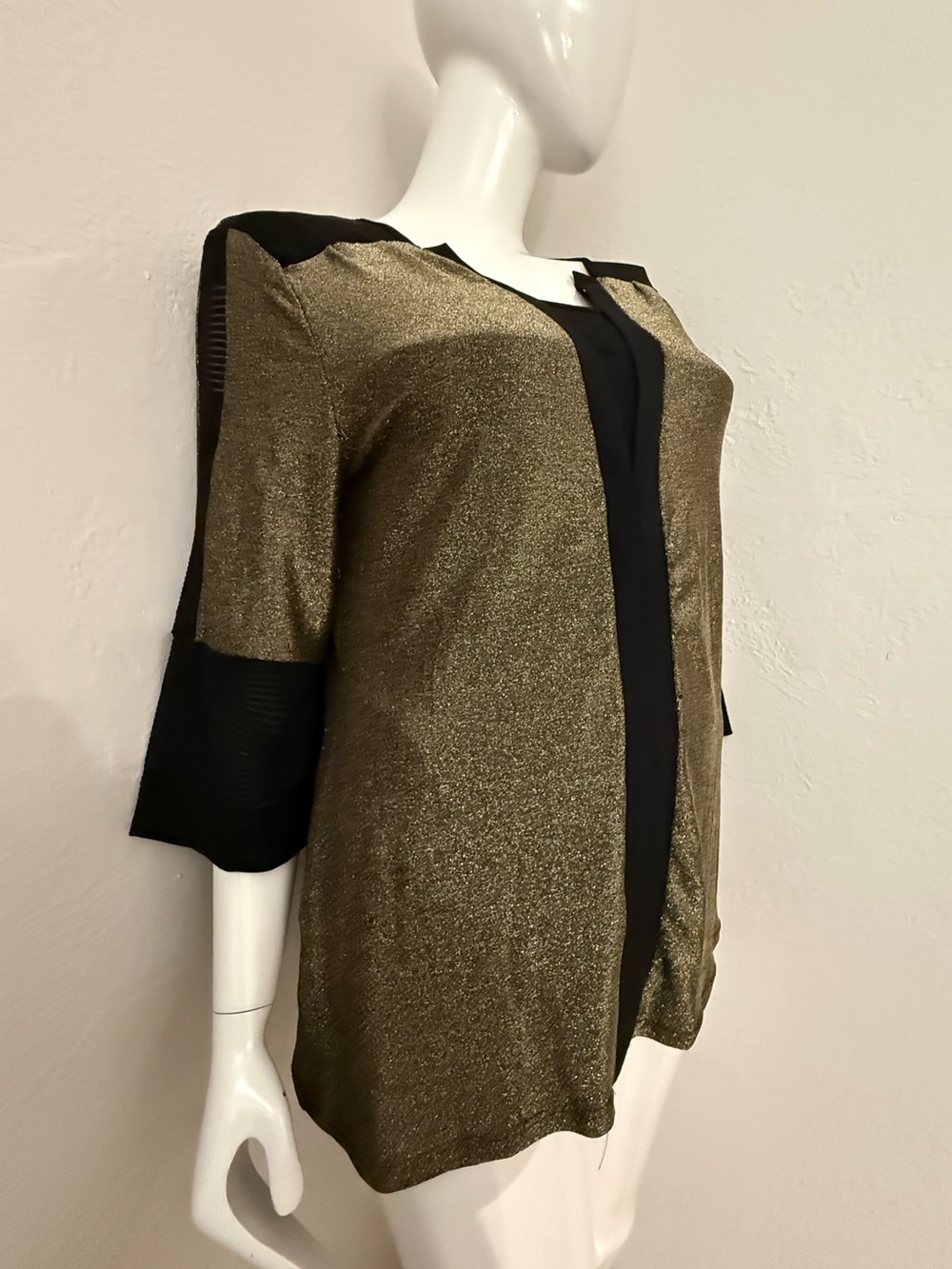Metallic Gold and Black Women's Tunic Dress